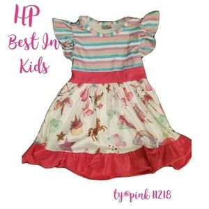 Short Sleeve Baby Girls Dress Unicorn  New S 2T